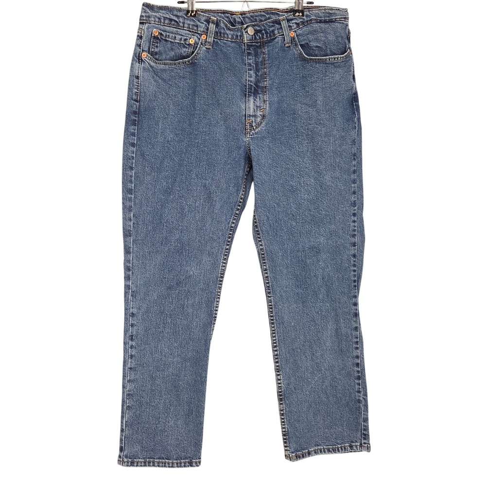 Levis 514 Jeans Men 38x30 Medium Wash Straight Fit Blue Stretch Denim Zip Fly
